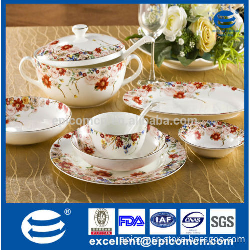 Turkey market brand names of dinner set, new bone China round dinner set wholesale